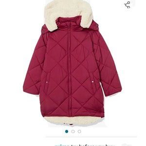 Amazon Essentials Girls' Long Quilted Cocoon Puffer Coat